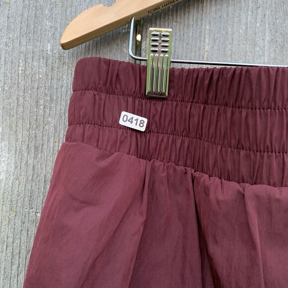 OFFLINE BY AERIE Shorts Women's XL Maroon Real Me Smocked Running Gym Flowy - Picture 9 of 9